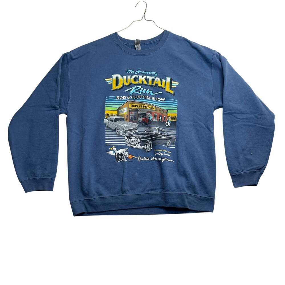Ducktail Run 30th Anniversary Sweatshirt Men’s Large Gas City Indiana Car Show